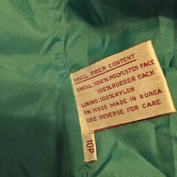 Vintage 80's Teal Trench/Rain Coat Chiango by Fleet Street Sz 10P - Picture 12 of 15